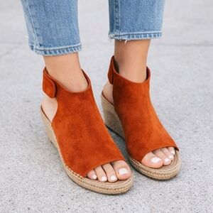 Céline Orange Suede Espadrille Wedges Spring/Summer 2016 Size 8.5